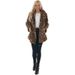 Women's Fashionable Leopard Print Rabbit Fur Coat - Oversized Mid-Length Jacket With Pockets, Soft Plush Outerwear For Autumn & Winter_ecoleips.com