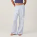 HEZIOWYUN Women's Y2K Loungewear Summer Baggy Long Pants Button Elastic Low Waist Wide Leg Loose Plaid/Striped Sleep Trousers_ecoleips.com