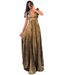 Women's Backless Long Dress With Pleats And Tie Up Details High Waist Side Zipper Full Skirt Party Dress_ecoleips.com