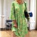 Women's Trendy Long Dress Crew Neck Pullover Style Vivid Digital Print Oversized Swing Hem Elegant Daily Vacation Wear_ecoleips.com