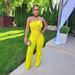 Women's Clothing sleeveless tube top hip wrapped elastic wide leg jumpsuit_ecoleips.com
