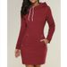 Women's Clothing New Hooded Zipper Pullover Mid Length Sweatshirt Dress, 5 Colors, 6 Sizes Available_ecoleips.com