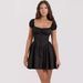 Women's Clothing Spring And Summer Sweet And Spicy Women's Slim Hot Girl Skirt Puff Sleeve Square Collar Dress_ecoleips.com