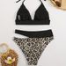 Sexy Leopard Print Bikini Set - Women's Fashion Swimwear For Beach & Pool, Strappy Backless Design With Removable Padding, XS-XXL"_ecoleips.com