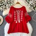Women's Clothing Tops Heavy Embroidery Travel Long Sleeved Shirt Cotton And Linen Tops Female_ecoleips.com