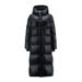 Unisex Long Goose Down Coat – Extreme Cold Weather Parka With Black Gold Accents (Black, S-XXL)_ecoleips.com