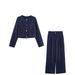 Women's Clothing ZARZ Contrast Stitch Jacket & Wide-Leg Pants Set – Trendy Two-Piece Outfit For Women_ecoleips.com