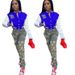 Women's Casual Printed Patchwork Short Jacket Long Sleeved Autumn Winter Fashion Style Bestseller_ecoleips.com