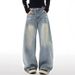 Women's Blue Wide Leg Jeans Loose Straight Leg Pants Versatile Embroidered Plus Size Regular Thickness Autumn Winter Style_ecoleips.com