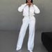 Women’s Color-Block Collared Top & Casual Pants Set – Trendy Sporty Two-Piece Outfit For Fall & Winter_ecoleips.com