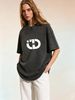Casual Vintage Wash T-Shirt, Oversized Unisex Street Style Tee For Relaxed Everyday Outfits_ecoleips.com