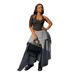 Women's Clothing Summer New Style High Waisted Slimming Striped A Line Skirt Elegant Long Irregular Bottoms_ecoleips.com