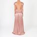 Ladies Elegant Ruffle Edge Backless Holiday Dress Casual Solid Color Party Long Dress 2026 New Spring Summer V-neck Satin Dress_ecoleips.com