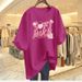 Women's Oversized Cotton T-Shirt Soft Breathable Casual Top with Letter Print for Summer Streetwear And Daily Wear_ecoleips.com