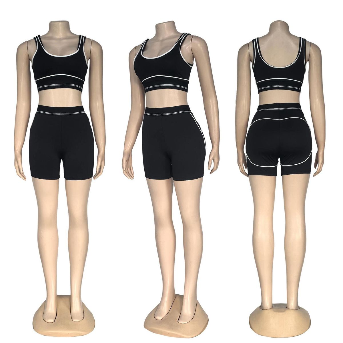 Women's Clothing High Waisted Embroidered Letter Fitness Yoga Shorts Vest Set High Elasticity Hip Lifting Fashionable Women's Clothing 7 Colors_ecoleips.com