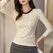 #High Quality Products # Cute And Playful Polka Dot T-Shirt Women With Long Sleeves For Autumn 2025, New Color Blocking_ecoleips.com