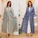 Women's Clothing Autumn And Winter New Trumpet Sleeve Elegant Long Dress Embroidered Robe Cardigan Two Piece Set_ecoleips.com