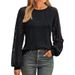 Women's Clothing New Women's Long Sleeved Round Neck T Shirt Lace Stitching Top_ecoleips.com
