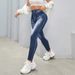 Women's Clothing Denim High Elastic Fitness Sports Trousers Seamless Back V Peach Buttocks Slim Running Yoga Pants_ecoleips.com