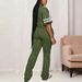 Women's Short Sleeve Round Neck Top And Pants Two-Piece Set | Summer Casual Outfit_ecoleips.com