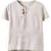 A Cotton-Linen T-Shirt Featuring Traditional Chinese Embroidery Design, With A Retro Style Suitable For Women's Summer W_ecoleips.com
