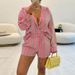 Women's Clothing Shorts Shirt Fashion Vertical Stripes Two Piece Suit_ecoleips.com