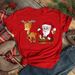 European And American Cross-border Foreign Trade Women's Clothing Christmas-themed Round-neck Printed Short-sleeve_ecoleips.com