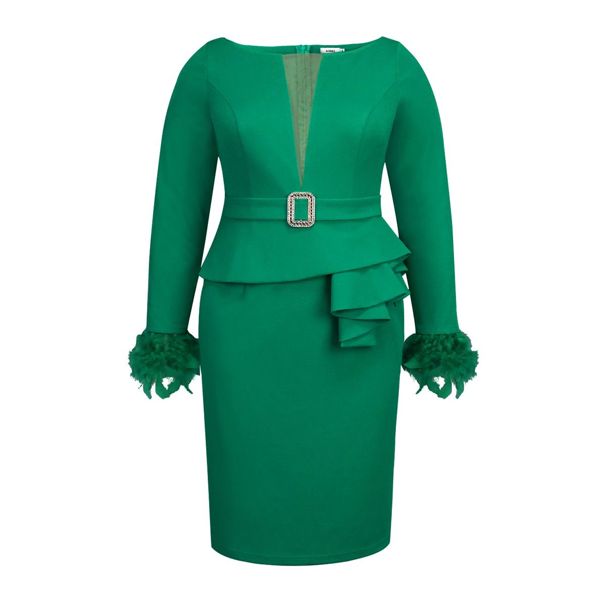 Women's Clothing Hollow Tight Hip Dress Single Party Banquet Solid Color Slim Hip Skirt Dress_ecoleips.com