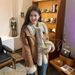 Aria Basics Melard Outfit Brown Furry Patchwork Lapel Coat Women, Thickened Fleece-lined Warm Jacket For Autumn And Winter_ecoleips.com