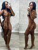 Women's Clothing Slim Sexy Bodycon Dress European American Style Asymmetrical Neckline Printed Tie Design Fashion_ecoleips.com