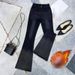 Women's Clothing High-Waisted Rhinestone Denim Jeans Black Slim Fit Long Pants With Frayed Edges Stretch Spring Autumn Fashion_ecoleips.com