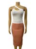 Women's Sexy Irregular Top And Mid Length Skirt Suit Style Oblique Collar Hollow Low Cut Hip Wrapped_ecoleips.com
