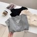 European American Style Korean V-neck Button-up Cardigan Jacket For Women, Spring And Autumn, Solid Color, Loose Fit,_ecoleips.com