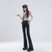 Slim-fit, Slimming, Slightly Flared Jeans Petite Women, Cropped Pants For Spring, High-waisted, Tight-fitting,_ecoleips.com