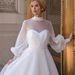 New 2026 Lightweight Gauze Dress plus Size Petite Figure Puff Sleeves French Hepburn Style Wedding Reception Light Dress for Women_ecoleips.com