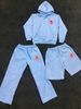 Solid Color Hoodie Set With Threaded Bottom For Men's And Women's Casual Sportswear, Sweatpants, Letter Hoodie, And Sweatpants Set_ecoleips.com