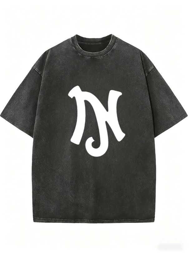 Ladies Baggy Streetwear Tee, Retro Faded Washed Summer Basic Wear_ecoleips.com