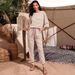 Voya 2026 New Women's Bottoms: European And American Ins Hot Style Casual Home Striped Loose Straight Nine-Point_ecoleips.com