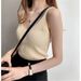 Knitted Vest For Women 2022 Spring Summer New Fashionable Stylish V-neck Sleeveless Camisole Top Inner Layer Base Shirt_ecoleips.com