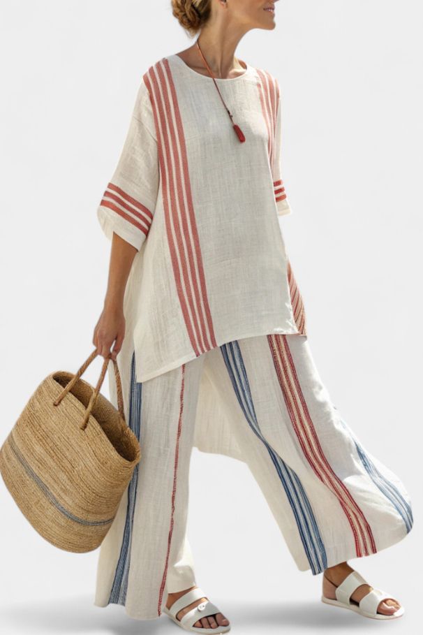 New 3D American Style Plus Size Women's Summer Casual Beach Vacation Two Piece Set Fashion Loose_ecoleips.com