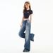 American Retro Narrow Straight-leg Jeans For Women, Spring 2025, Low-waisted, Loose, Versatile, Drapey, Floor-length_ecoleips.com