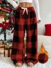 Pajama Pants For Women Fuzzy Pack Long Fleece Buffalo Plaid Pj Bottoms Soft Drawstring Lounge Sleepwear_ecoleips.com