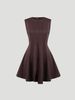 Women Mini Dress Sleeveless Crew Neck Seamed Waist A-Line Dress Chic Spring Summer Casual Date Brunch Club Night Party Dresses_ecoleips.com