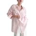 French-style Elegant And Youthful Pink Linen Sunscreen Long-sleeve Shirt For Women, Summer Thin Cotton-linen Lightweight_ecoleips.com