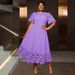 plus Size Women's Floral Lace Embroidered Dress Elegant Mesh Midi Gown with Waist Tie Breathable A-Line Special Occasion Party Dress_ecoleips.com