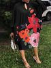Women's Clothing Spring And Summer New Products Elegant Style Flower Print Large Size Dress Midi Skirt_ecoleips.com