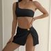 Fashionable High-Waisted Slit Bikini Skirt Three Piece Set For Women Sexy Hot Girl Personalized Swimwear_ecoleips.com