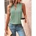 2026 European And American Cross-border Clothing Summer New Fashion Elegant Pleated V-neck Tank Women's Top_ecoleips.com