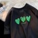 Women's Short Sleeved T-Shirt Heart Shaped Design Summer Thin Unique Sweet Couple Top Beautiful Style New_ecoleips.com