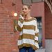 Aria Basics Aria Basics 2026 Fall/Winter European And American Clothing New Women's With Rolled Edge Round Neck Striped Color Block Knit_ecoleips.com
